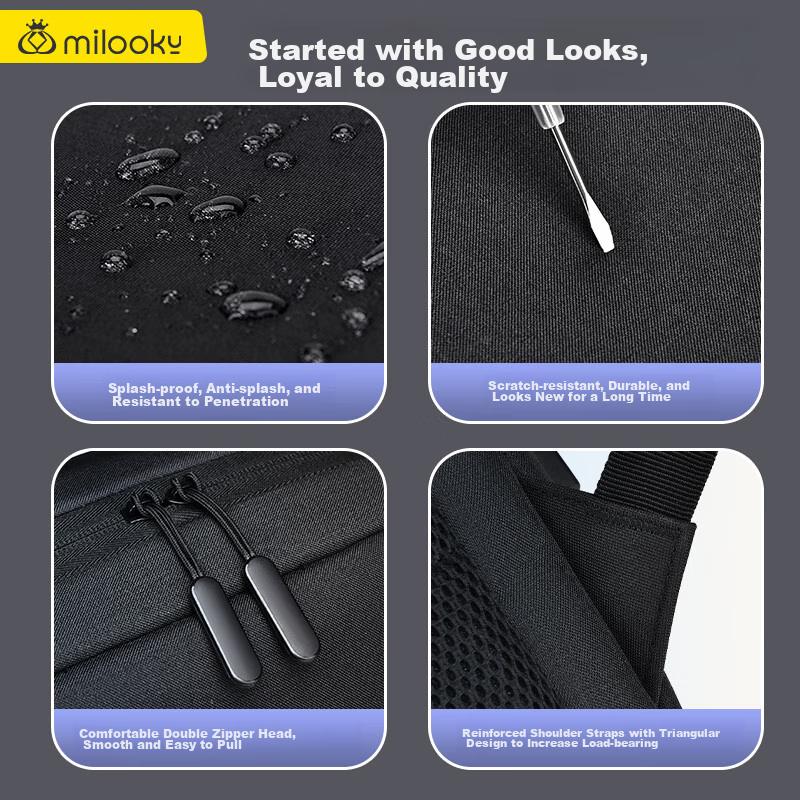 Milooky Simple Urban Backpack Laptop Bag for Men And Women, Business Backpack 14/16/15.6 Inch