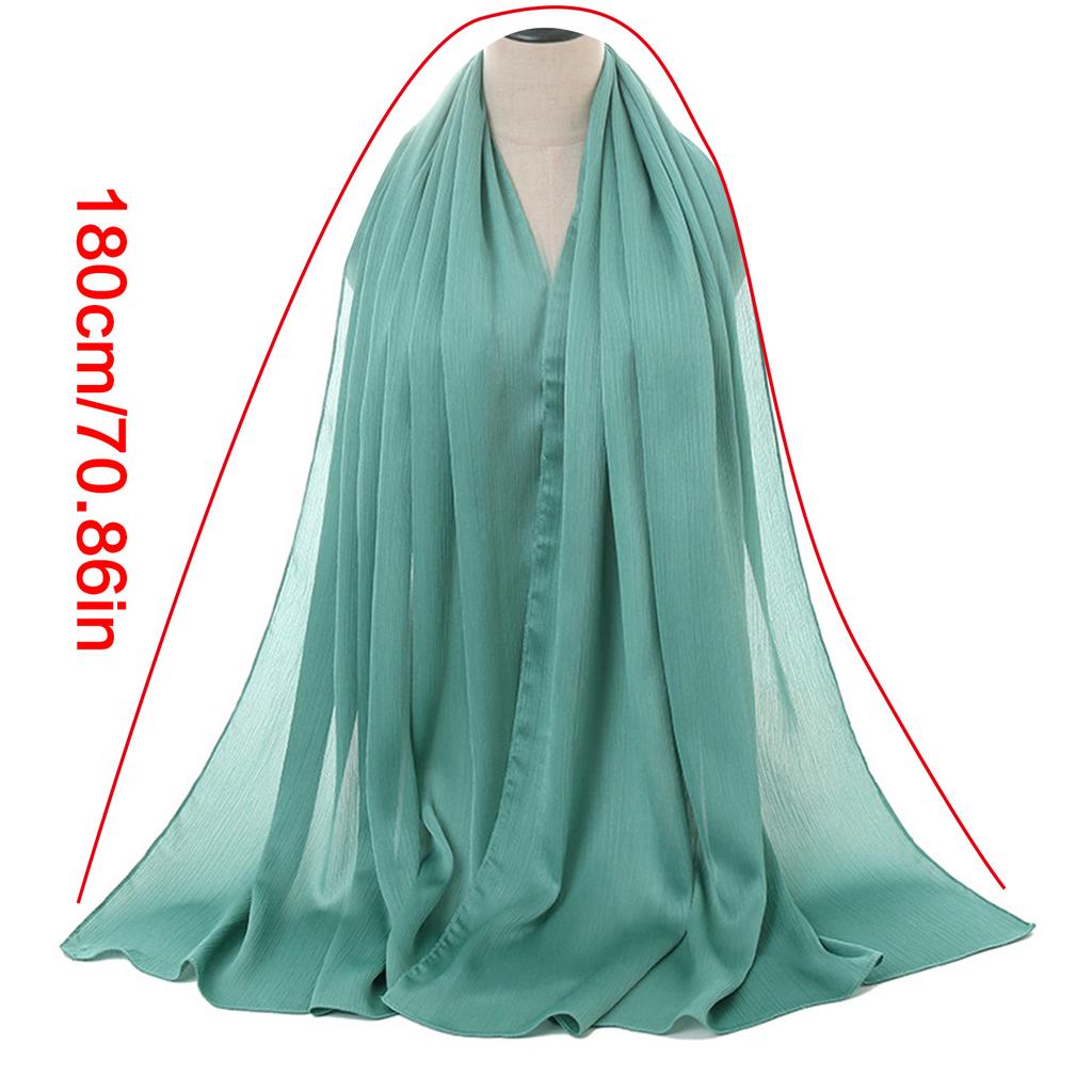Fashionable Women Hijab Shawl Simple Breathable Headwrap Scarf for Middle Eastern and Muslimah Event Gathering 180x75cm