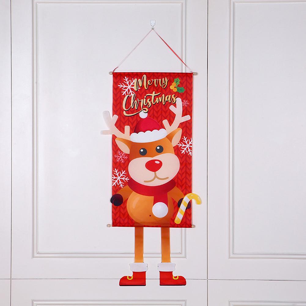Merry Christmas Hanging Flag Ornaments Cute Shapes Xmas Gifts For Home Walls Windows Door Decoration