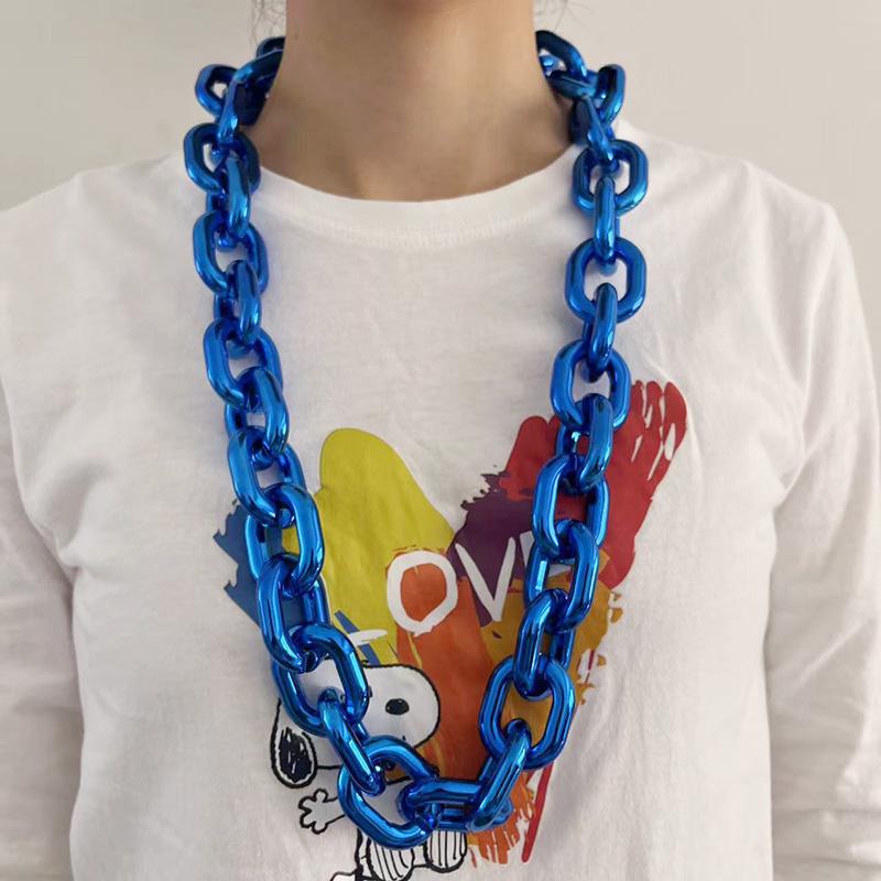 Пластиковое ожерелье в стиле хип-хоп-панк, толстая кубинская цепь, фестиваль, выступление, вечеринка, подарок, аксессуар для фанатов