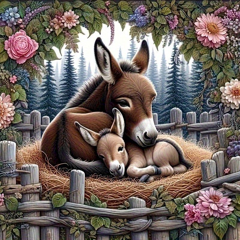 Full Drill Diamond Painting Animal Horse Lake Diamond Embroidery Cartoon Flower Rhinestone Pictures Home Decor Gift