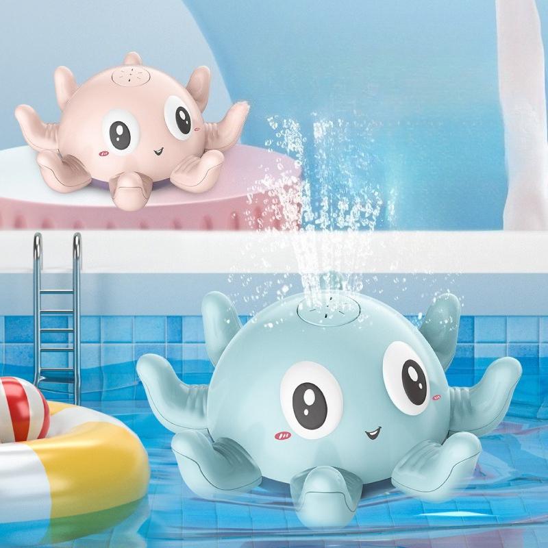 Игрушки для купания младенцев, распыляющие воду, игрушки для купания детей, электрический мяч для ванны в виде кита со светомузыкой, светодиодные игрушки для ванны