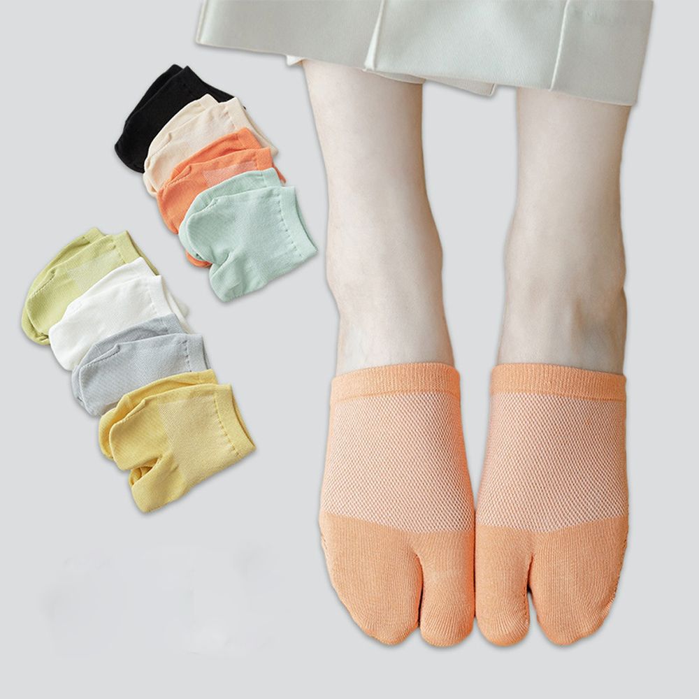 Color Cotton Forefoot Socks Invisible Women Hosiery Split Toe Socks Half Palm Socks Two Toe Socks