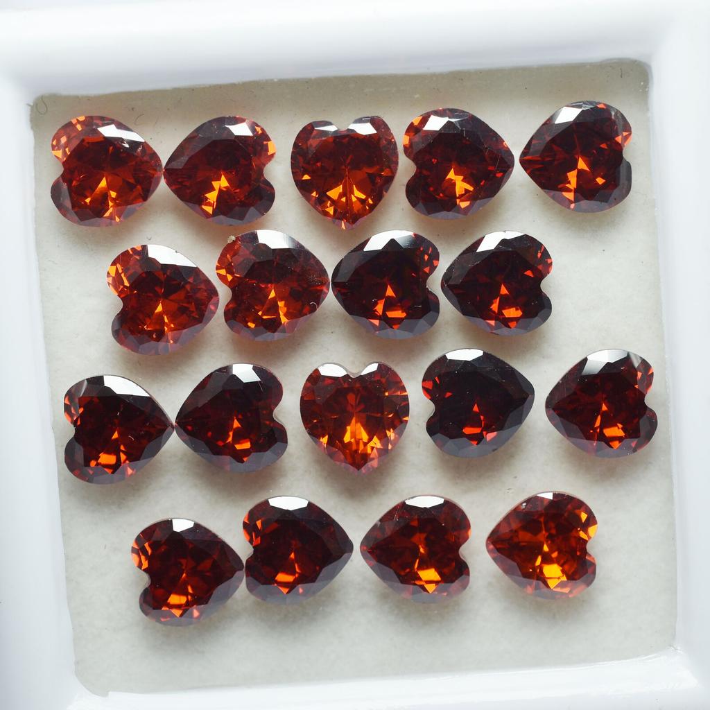 Natural Orange Sapphire Loose Gemstone Lot of 9 pcs Heart Shape 6x4mm September Birthday Birthstone