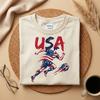 Футбольная футболка США, Патриотичная футболка с графическим изображением футболиста и американского флага, Национальная команда США Чемпионата мира по футболу 2026, Футболка для фаната футбола