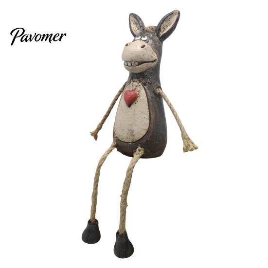 Modern Interior Decoration Pieces Rustic Donkey Shelf Sitter Figurine, Hanging Leg Farm Animal Statue, Elegant Table Decorations for Office Whimsical