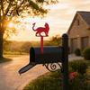 Mailbox Decoration Yard Iron Signage with Fixed Holes, Metal Cat Butterfly Decoration, Silhouette Sign Outdoor for Wood Leather Mailboxes Red Decor