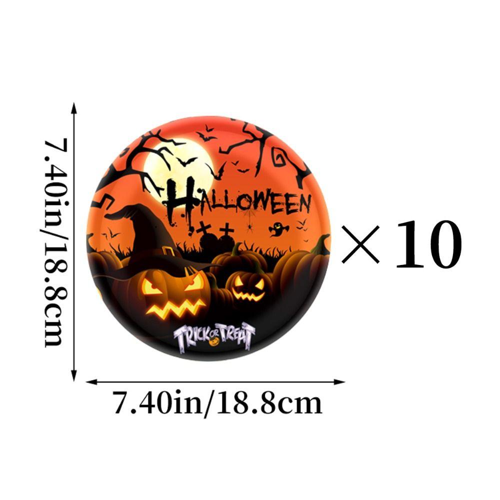 10pcs Cup Plate Halloween Disposable Tableware Halloween Party Decoration Supplies