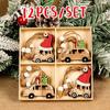 Рождественская собачья лапа двухслойный деревянный кулон Navidad Natal Noel украшение на елку Счастливого Рождества декор для дома 2025 Новый год 2025
