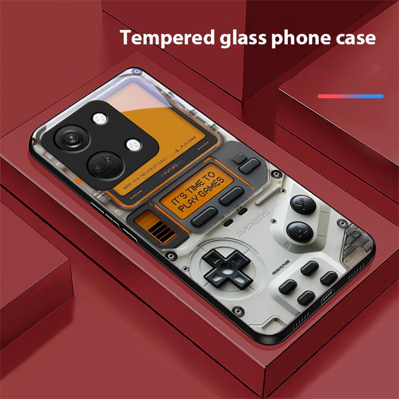 Игровая консоль для OnePlus Nord 3 5 6T 7 Pro 8 12 10T Reno8 Lite 5G 10R Nord N30 Чехол для телефона из закаленного стекла с твердым корпусом Черный