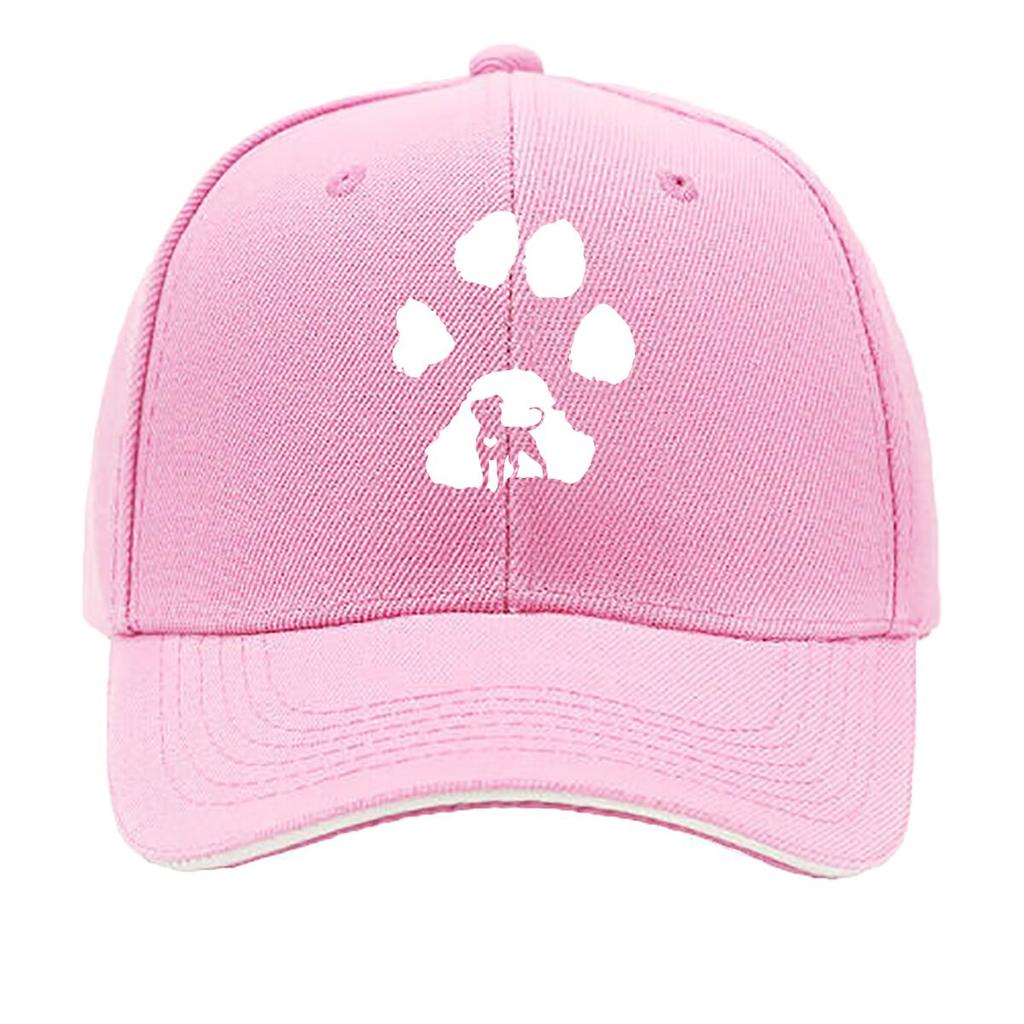 Pitbull Lover Paw Print White Minimalist Print Outdoor Sports Baseball Cap Fashion Adjustable Fis Sandwich Baseball Cap
