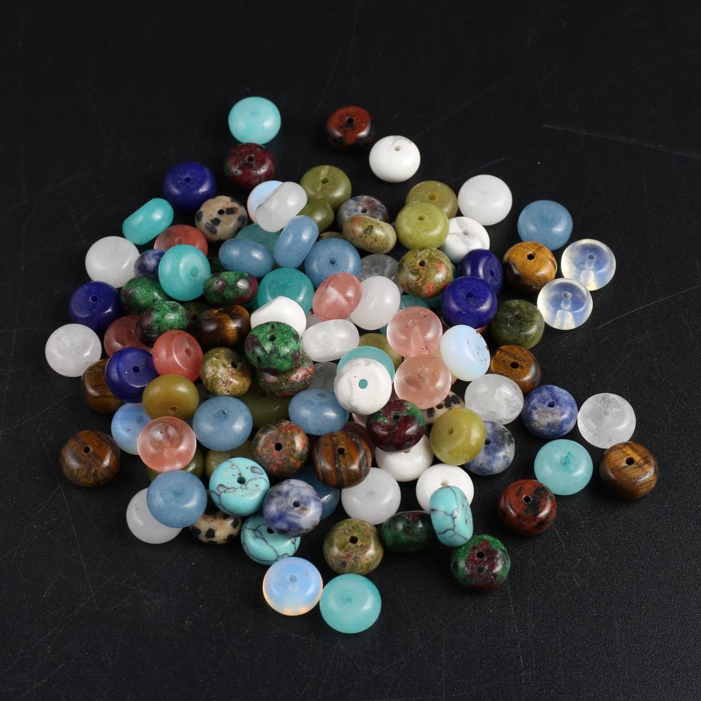 20Pcs/Pack Natural Stone Beads Multiple Styles Colours Small Hole Loose Beads for Jewellery Making DIY Necklace Bracelet Accessories 10x10x6 Mm