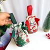 3 Pcs Cartoon Christmas Candy Gift Bags Funny Cloth Santa Claus Handbag Exquisite Elk Fruit Packaging Box