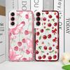 Стильный чехол для телефона с рисунком Красная Вишня и Цветок Бабочка для Samsung Galaxy S25 S25FE S24+ S23 Ultra S22 S21 S20 Plus S24 FE 5G Мягкий чехол