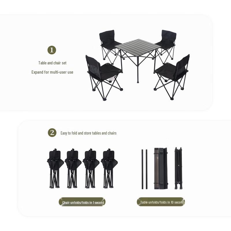 OIMG Outdoor Folding Table and Chair Set