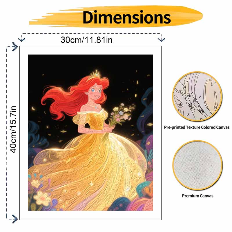 Disney Масляная живопись ручная роспись раскрашивание живопись ручной работы DIY домашний декор подарок принцесса