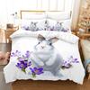 3D Cute Rabbit Bedding Set Easter Duvet Cover 2/3 Piece Set for Boys, Teenagers and Girls Room Full Size Luxury Cover Home Gift