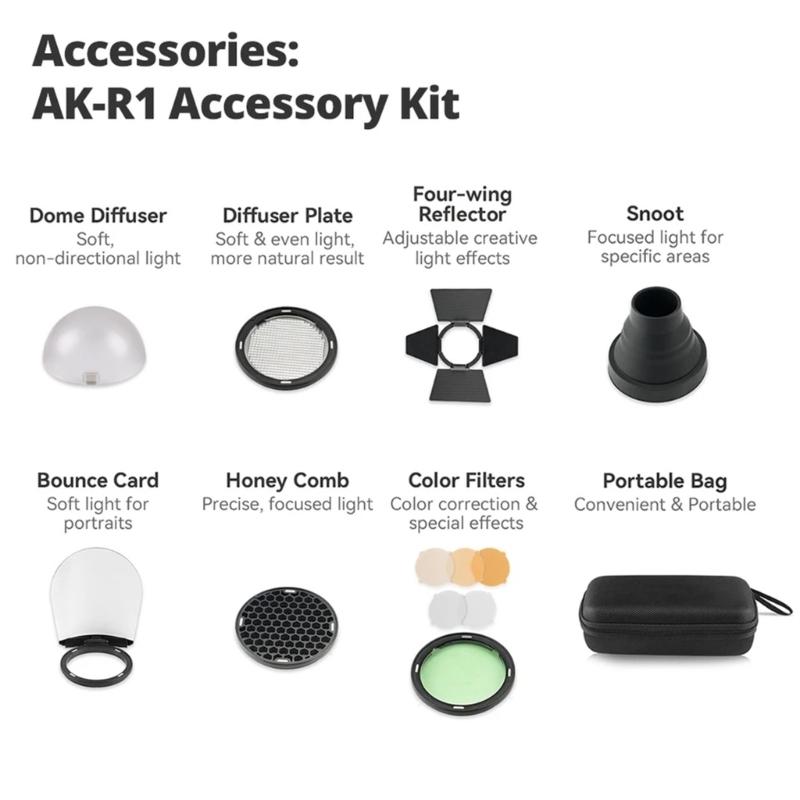 S-R2 Round Head Flash Adapter Rings Replacement for V850III TT685III AD200 V860III TT600 TT520III Photography Accessorie