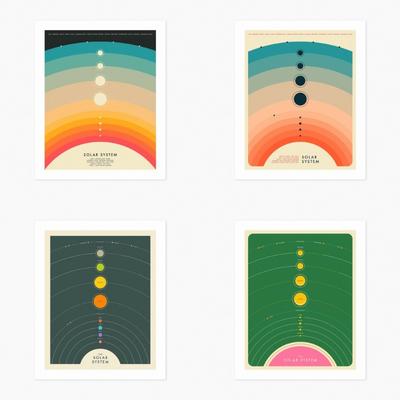Минималистичная эстетика Настенное искусство Простая карта планет Распечатываемый холст-постер Солнечной системы Масляная живопись для декора общежития, дома