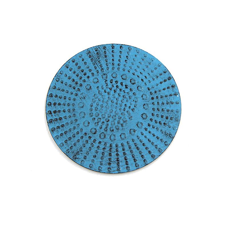 Домашний декор Синий круглый настенный подвесной декор Металлическое настенное украшение Подвесной светильник Металлический диск неправильной формы