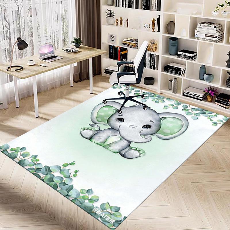 1PC Elephant Non-Slip Floor Carpet Compatible for Office&Living Room&Bedroom&Dining room - Soft & Pattern, Vibrant Colors-H0320