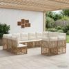 Outdoor Sofa Set 12 Seater Natural and Cream White Polyester