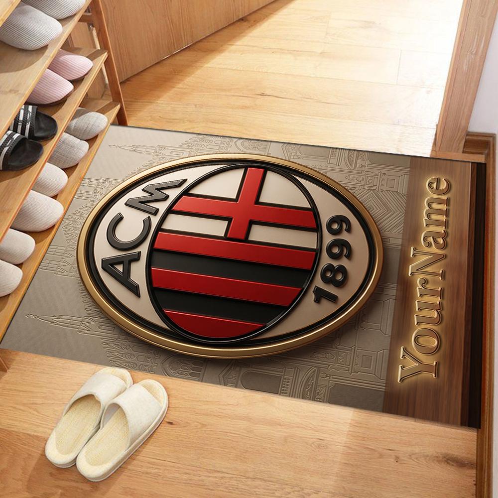 Ac Milan Customizable Name Floor Mat Perfect for Dining Room Foyer Decorate room Bedrooms Antislip Carpet Anime Office Decor Spiritual Gift