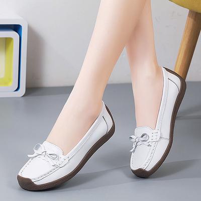 Новая Натуральная Кожа Экспорт Ручная Работа Бин Бин Улитка Женская Обувь Нескользящая Износостойкая Плоская Подошва Удобные Лоферы Женские
