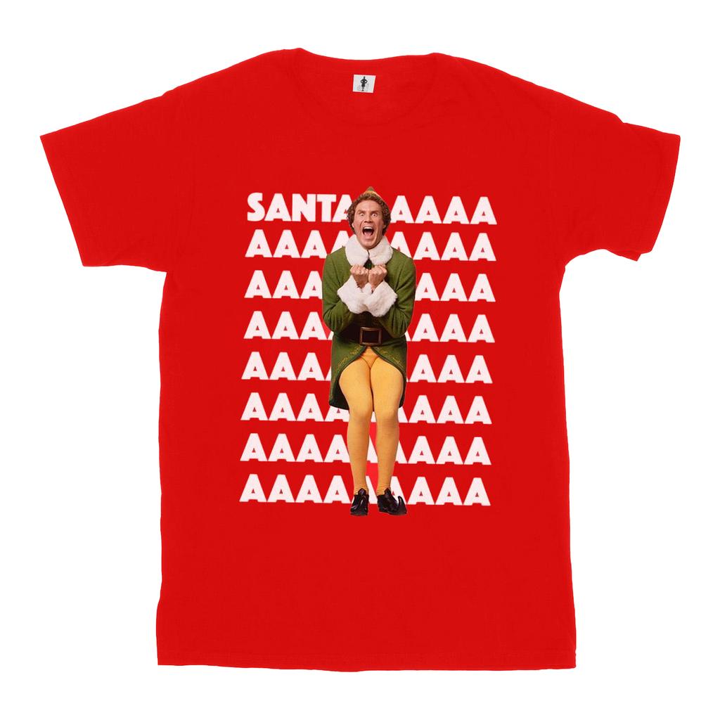 Elf Mens Buddy Santa Scream T-Shirt