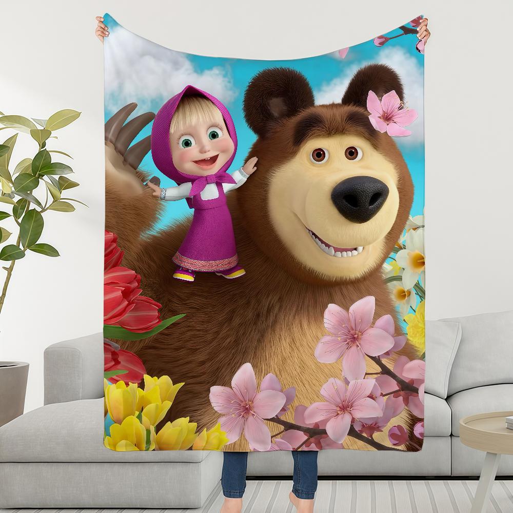 Плед Милый B-BearS-ES Плед Супер Уютный Плюшевый Гостиная Диван Мультяшный M-MashaS-ES Диван Детский Подарки на День Рождения