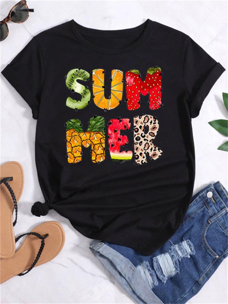 Maycaur Новая летняя забавная женская футболка с принтом арбуза и фруктов Harajuku Белые футболки с рисунком повседневные женские топы женская одежда