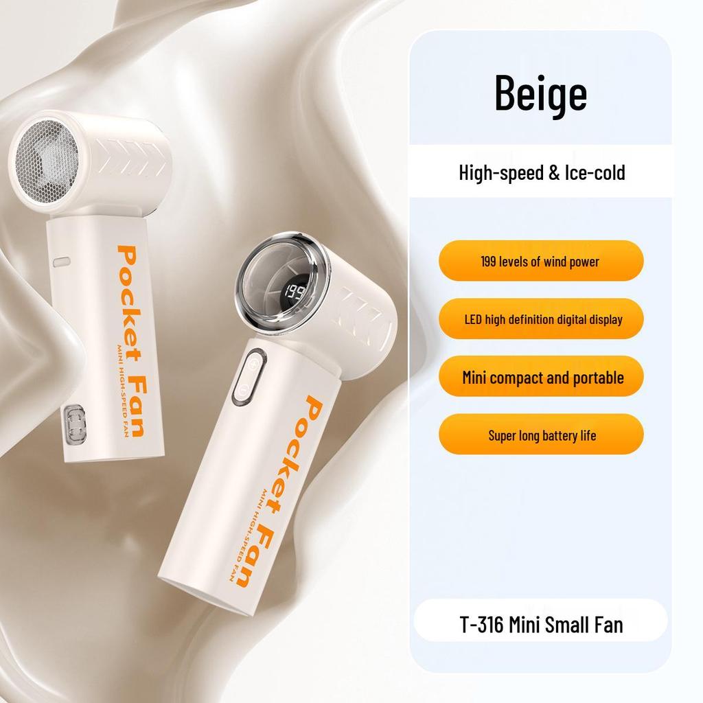 Новый портативный мини-вентилятор T317 USB без щеток с сильным ветром и цифровым дисплеем