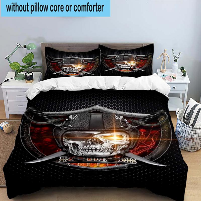 3PCS Rai-ders Football Legacy 3pcs Bedding,Including 3PCS Duvet Cover And 2pcs Pillowcases Perfect for Christmas,Ideal for Bedroom, Dormitory
