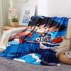 1PC Son Goku Patterned Flannel Blanket Suitable For All Seasons For Home Decor Warmth And Comfort Gifts Holiday Present