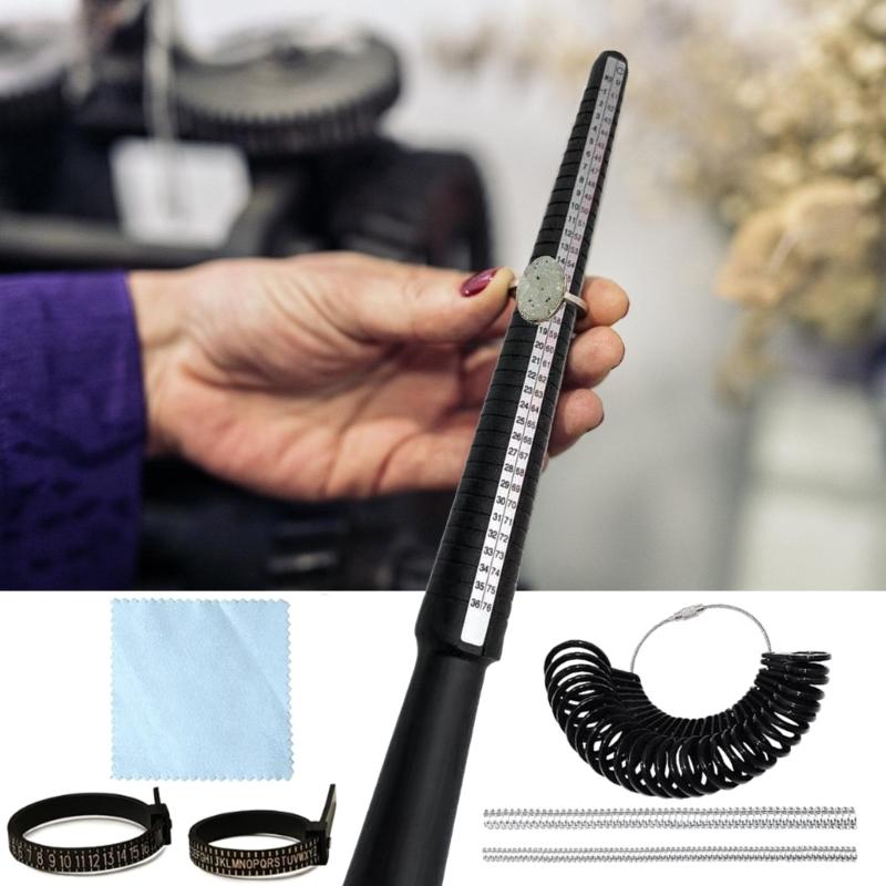 3/4/6/7Pcs Jewellery Tool Rings Size Mandrel Stick Finger Gauge Rings Sizer Measuring Jewelry Tool Set Rings Jewellery
