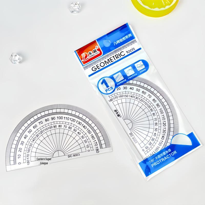 10cm Semicircle Plastic Protractor Ruler 8003 for Students