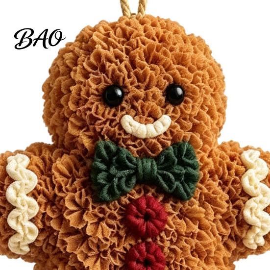 Creative Christmas Gifts Fabric Poke Art Ornament Kit, DIY 3D Santa Tree Craft Decoration Making Handmade Snowman Gingerbread Man Hanging for Holiday
