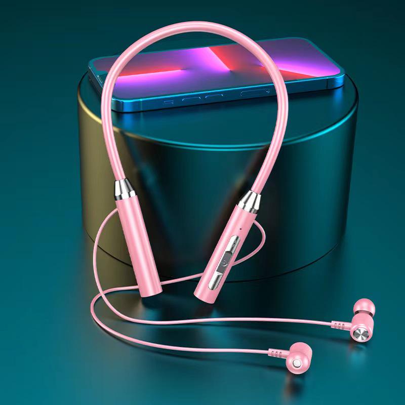 Беспроводная шейная Bluetooth-гарнитура с цифровым дисплеем, большой емкостью, полувкладыши, спортивный стереозвук
