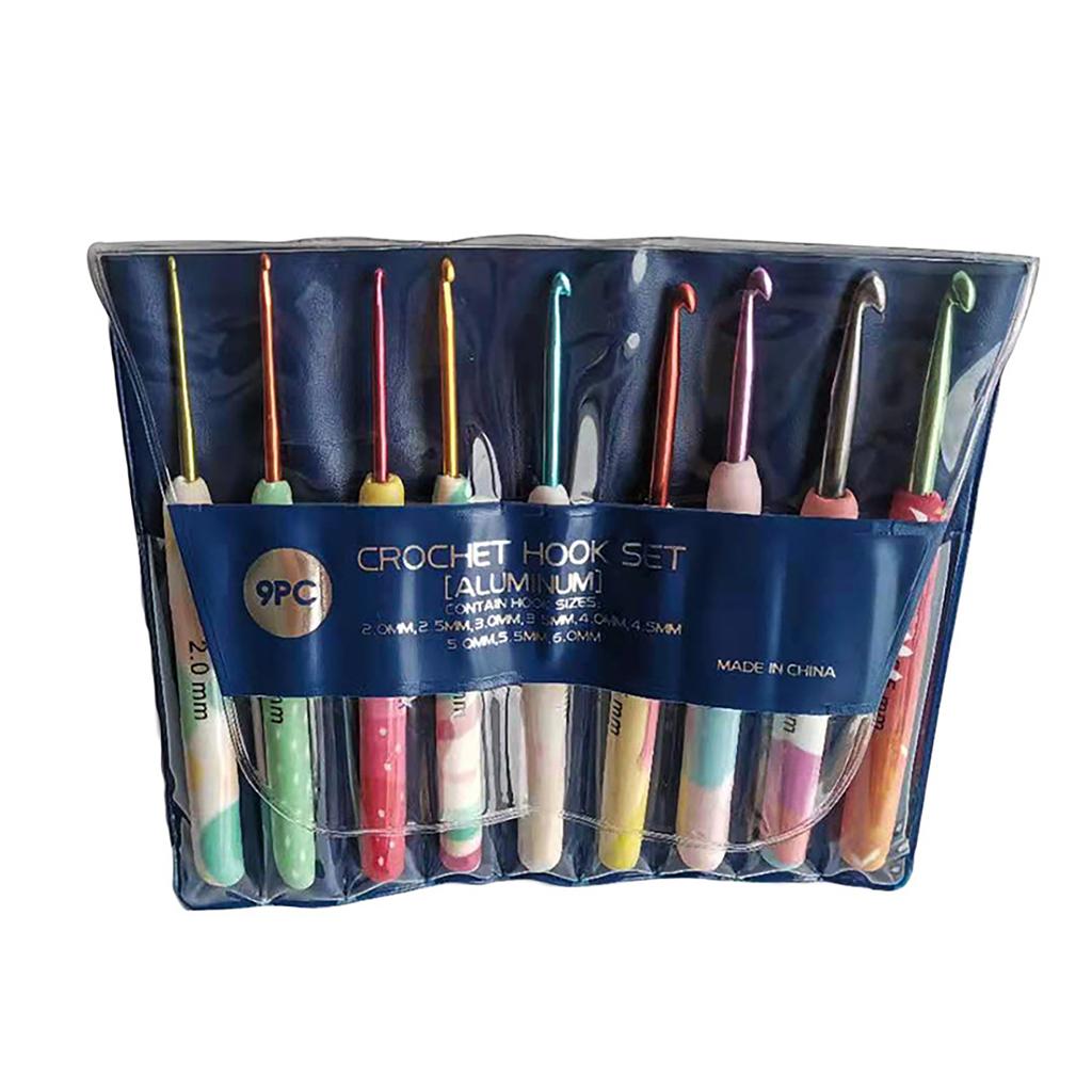 9 шт. Эргономичный крючок для вязания Эргономичная ручка Крючок для вязания для начинающих Вязание свитера Шарфы Сумка Носки 2,0 мм-6 мм