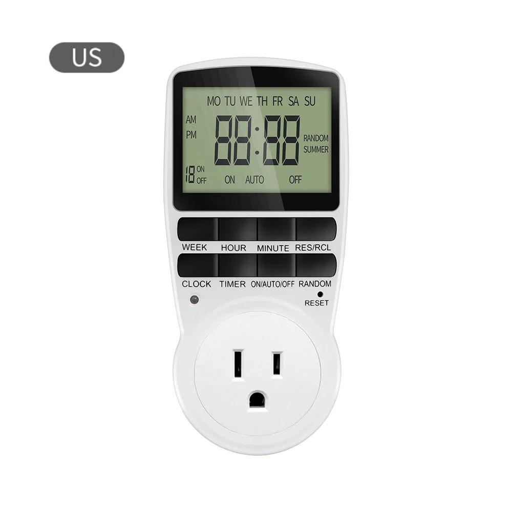Electronic Digital Timer Switch Socket Kitchen Timer Outlet Programmable Timing Socket Control 220V EU US UK AU Plug