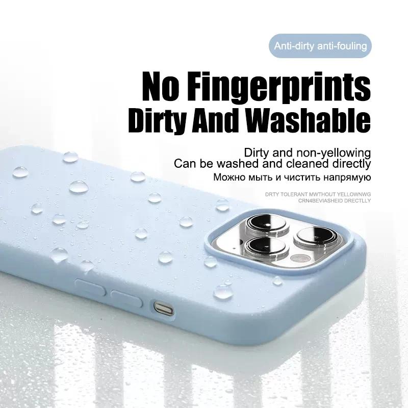 For iPhone 15 14 13 12 11 Pro Max Case Square Liquid Silicone Phone Case For iPhone 15 14 XR X XS 7 8 Plus Soft Shockproof Cover