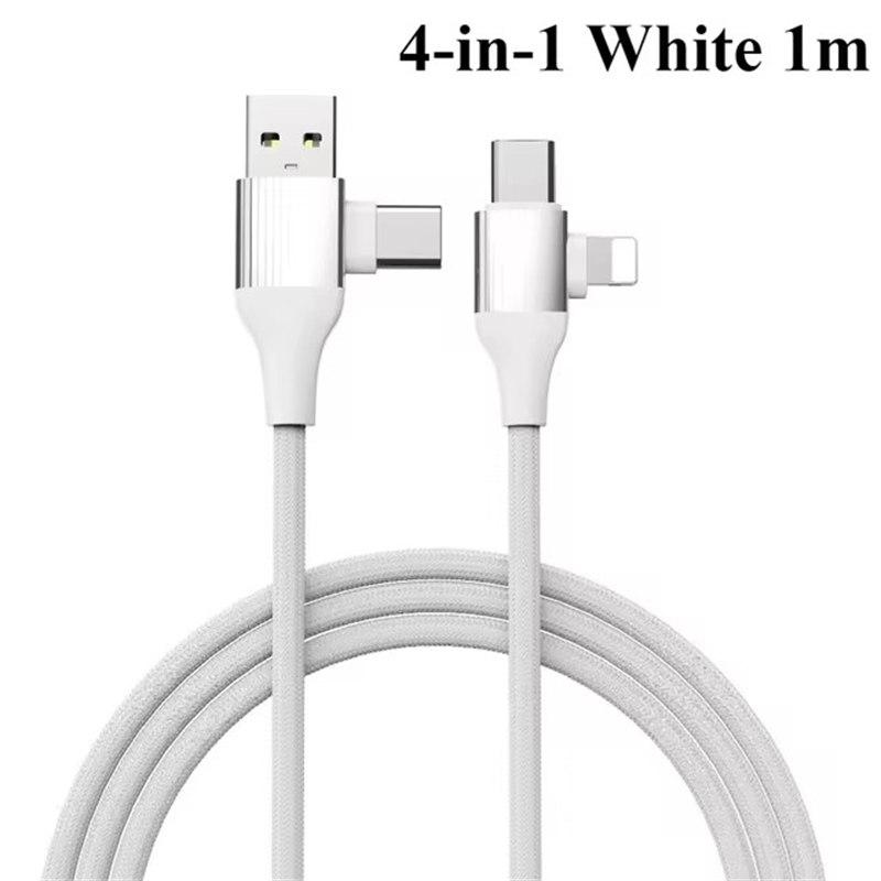 4-в-1 USB C кабель для зарядки с разъемом Type-C 5-в-1 USB-кабель Type C PD 65 Вт 27 Вт быстрая зарядка для iPhone Samsung Xiaomi Android