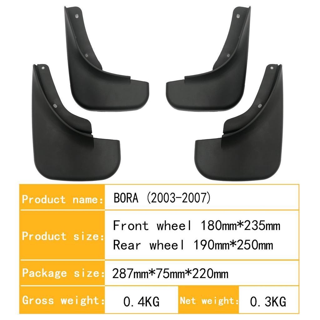 Soft Rubber Mudguards for VWBORO Cars (2003-2007 Models)