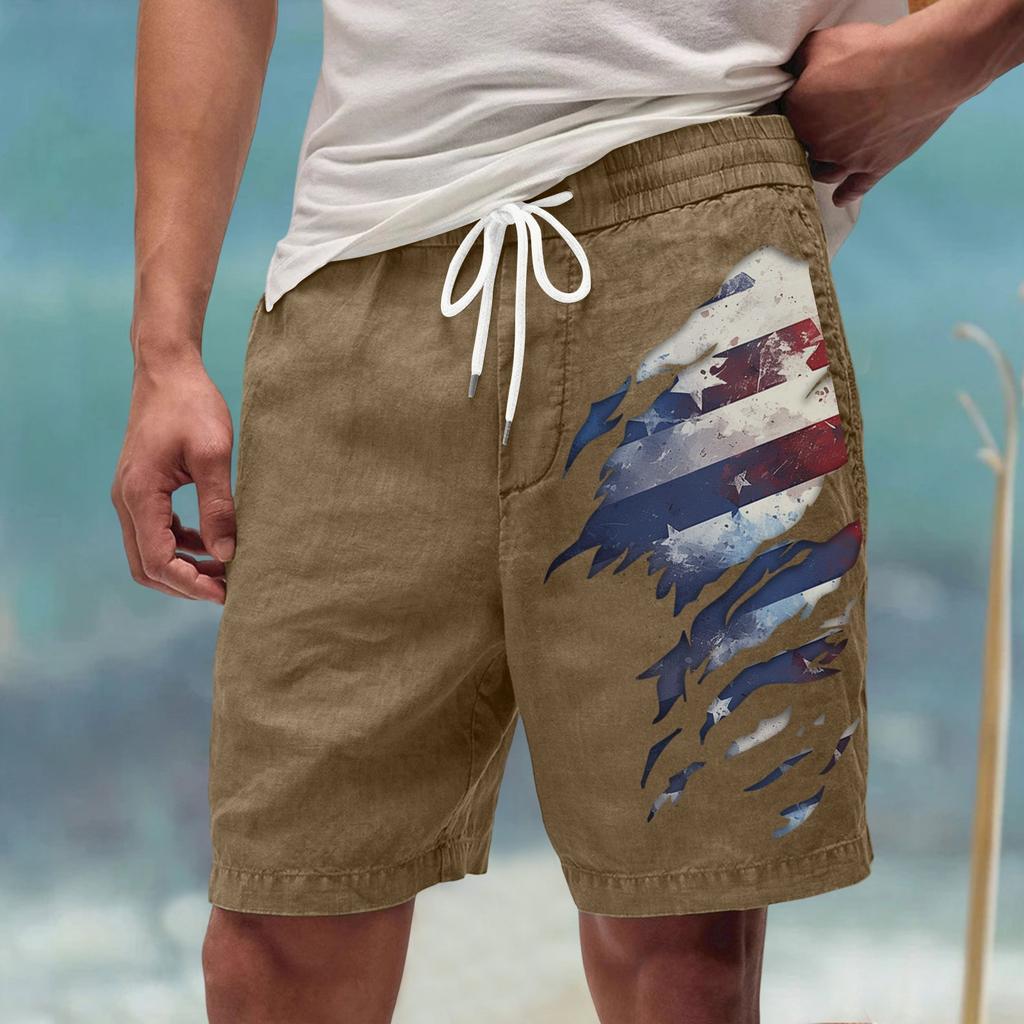 Мужские летние большие повседневные свободные спортивные брюки пляжные шорты