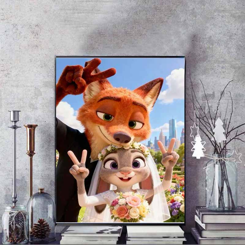 Disney Алмазная живопись Джуди Ник Свадебное Селфи Мультфильм Фильм Вышивка крестом Ручная работа Подарок Декор для дома