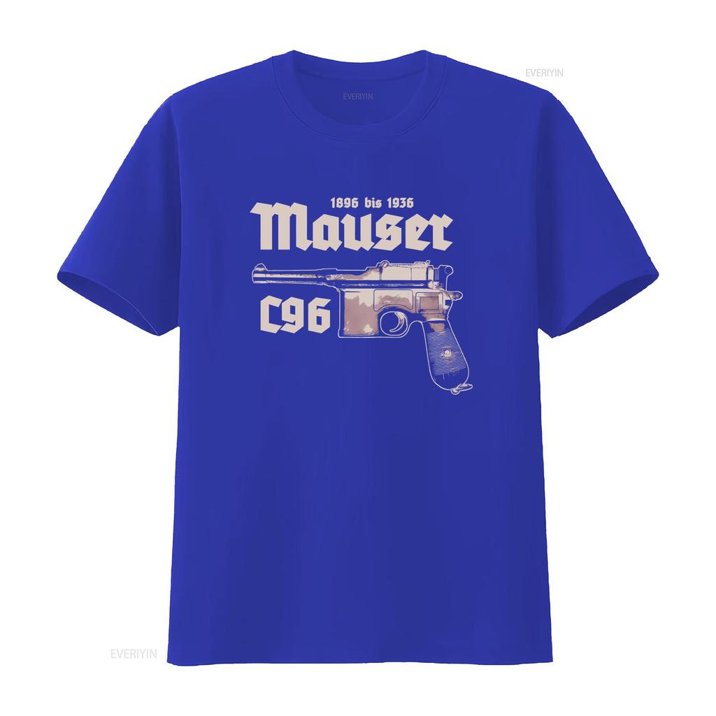 Винтажная футболка Mauser C96 1896 1936 Gerunisexy Дизайн самозарядного пистолета Винтажная графика Универсальная Повседневная