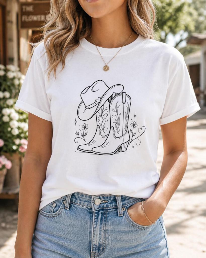 Line Dancing Cowgirl Boots T-Shirt – Western Dance Tee