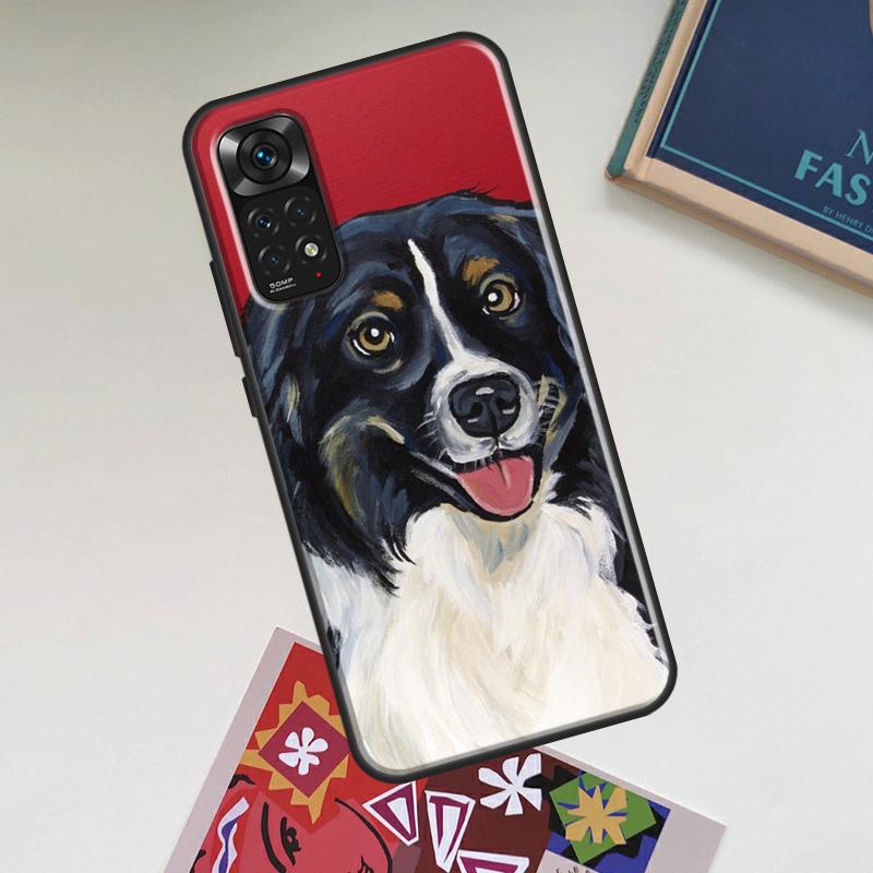 Cartoon Border Collie Case For Xiaomi Redmi Note 14 Pro 13 12 11 9 10 15 Pro Plus Redmi 15 C 14C 13C 10C 12C Cover