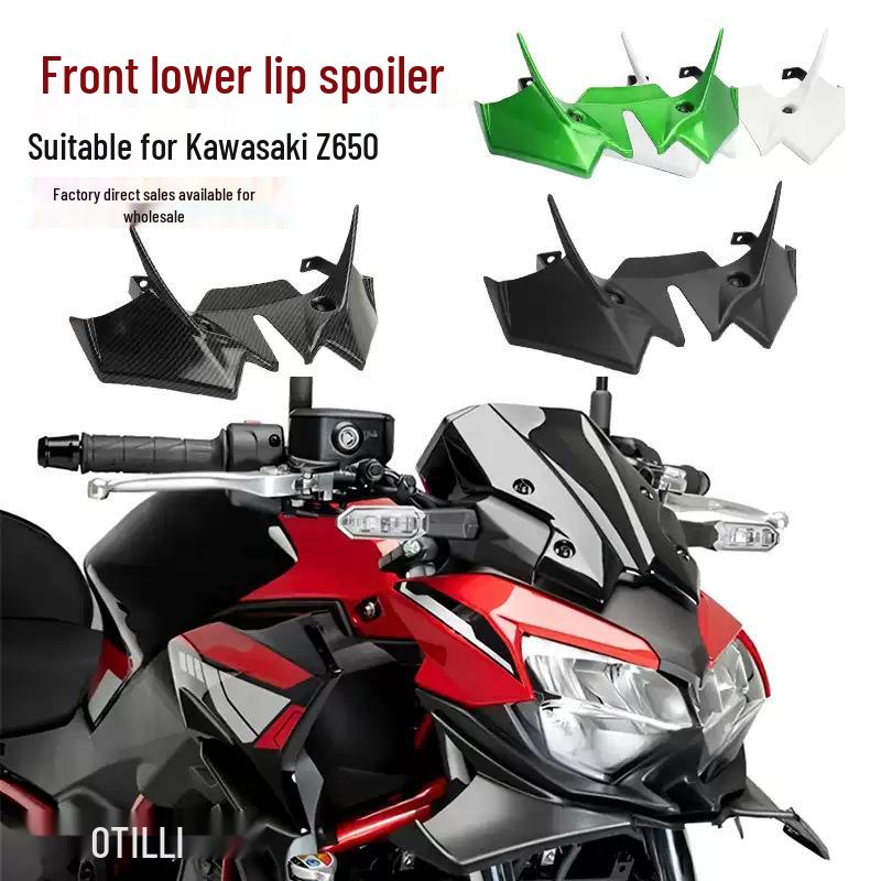 Kawasaki Z650 Wind Deflector Front Spoiler (2021-2025) - Carbon Fiber Grain