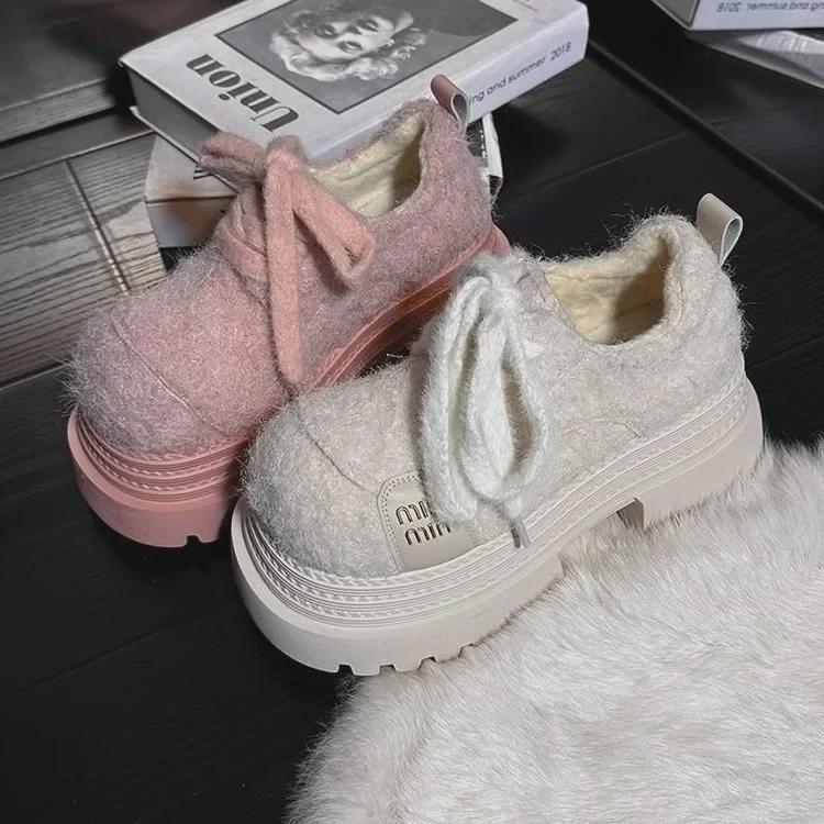 Золотые бархатные мокасины на платформе со шнуровкой 2025 года: Меховая обувь, увеличивающая рост, для миниатюрных женщин